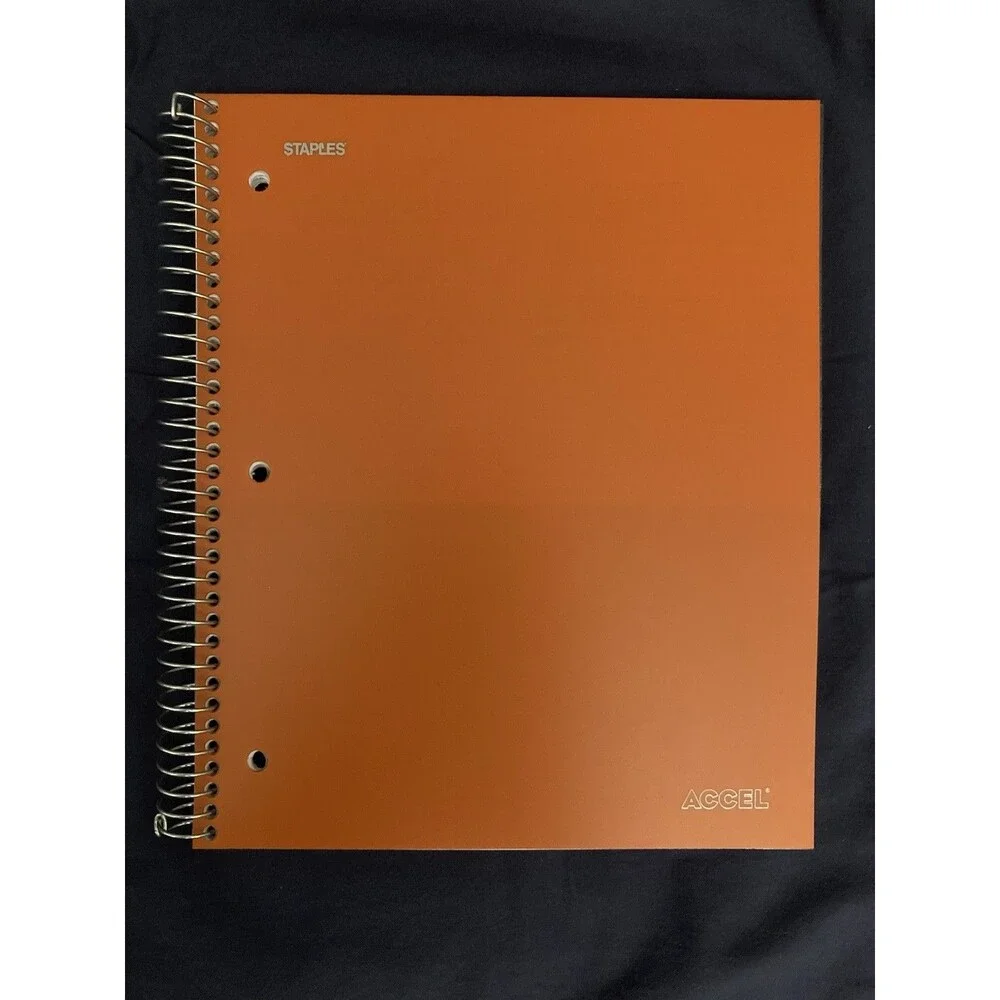 College Ruled Spiral Notebook With Pocket | Orange Front Cover | 78 Sheets